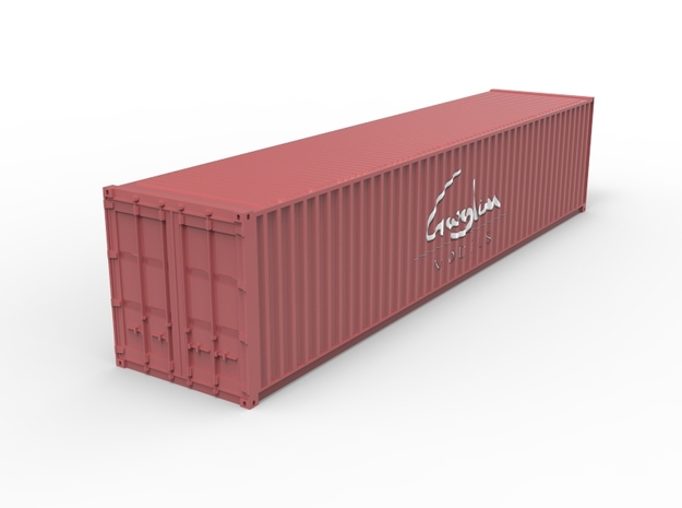 40ft Container N Scale in Smooth Fine Detail Plastic: 1:160 - N
