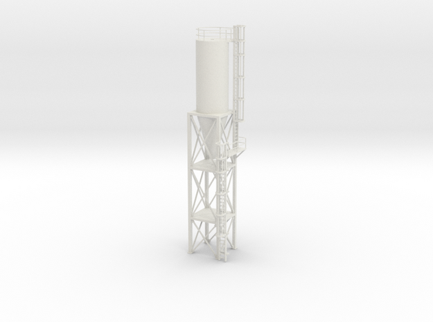 'S Scale' - Asphalt Tank Structure in White Natural Versatile Plastic