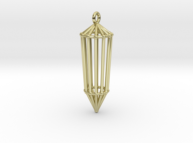 Phi Vogel Crystal Pendant in 18k Gold Plated Brass
