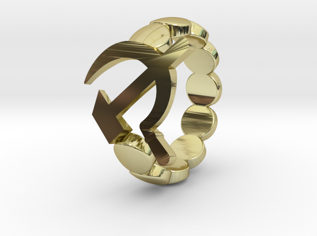 The USSR ring in 18k Gold Plated Brass: 11.5 / 65.25