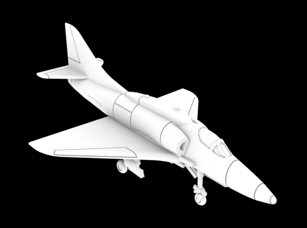 1:200 Scale A-4F Skyhawk (No Fuel Rod) in White Natural Versatile Plastic