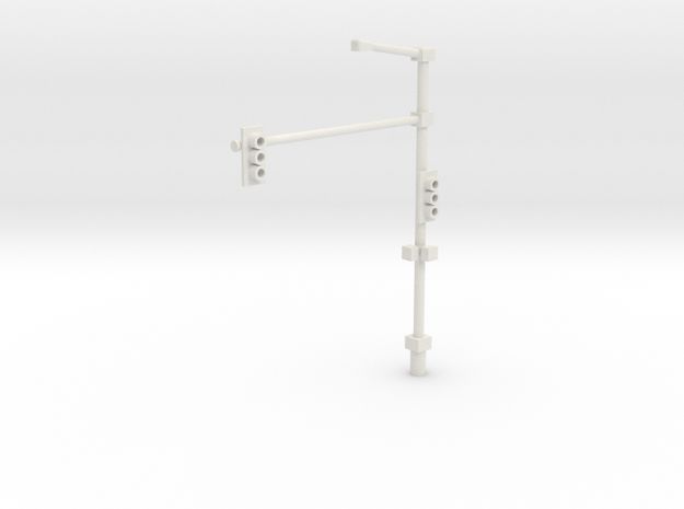 Traffic Light Pole Assembled Shapeways 1-48 Scale in White Natural Versatile Plastic