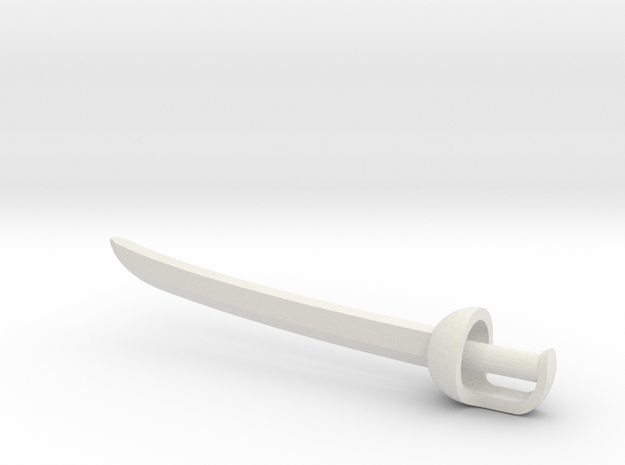 Cutlass pirate sword for ModiBot in White Natural Versatile Plastic