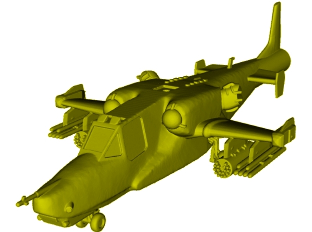 1/100 scale Kamov Ka-50 Black Shark stick model in Green Processed Versatile Plastic