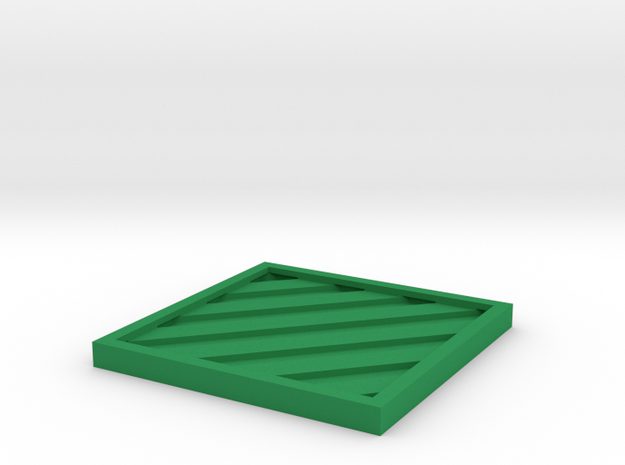 Striped Coaster in Green Processed Versatile Plastic