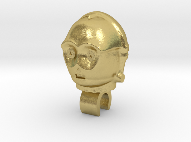 3po Droid Head in Natural Brass