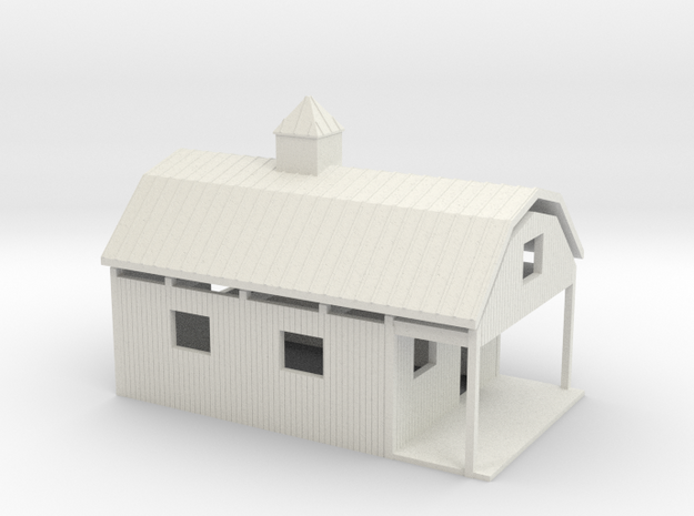 'HO Scale' - Shed in White Natural Versatile Plastic