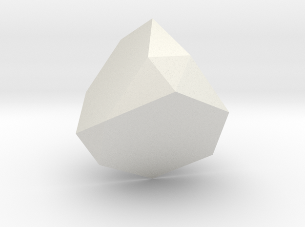 01. Rectified Truncated Tetrahedron - 1in in White Natural Versatile Plastic
