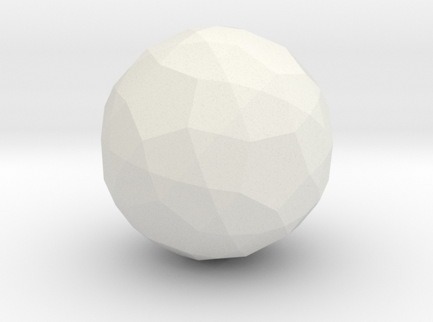 10. Rectified Snub Dodecahedron - 1in in White Natural Versatile Plastic