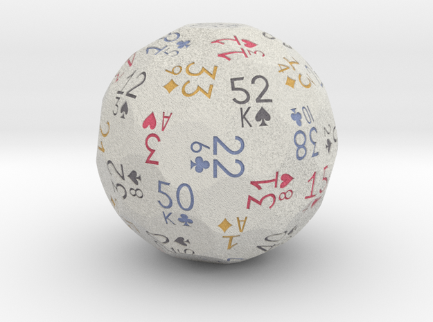 d52 playing cards sphere dice (White, 4 colors) in Natural Full Color Sandstone