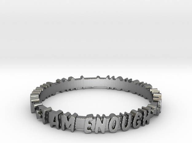 I Am Enough Ring in Polished Silver: 6 / 51.5