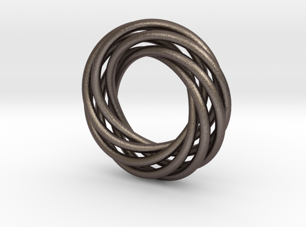 Spiral Ring in Polished Bronzed Silver Steel