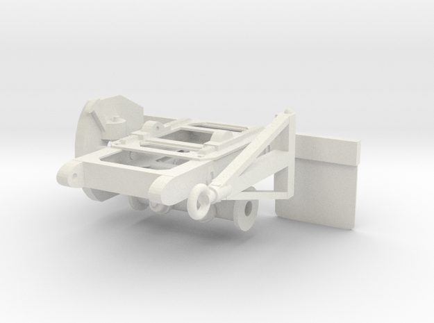 1/16th Scale Single Axle Converter Dolly in White Natural Versatile Plastic