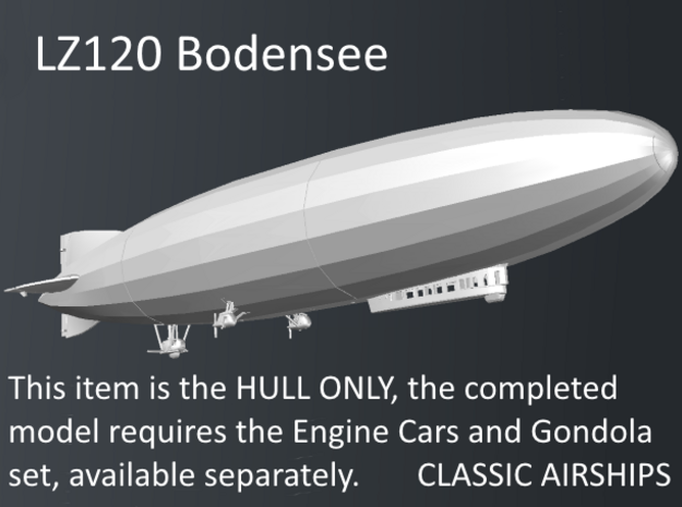 Bodensee Hull 1:350 scale in White Natural Versatile Plastic: 1:350