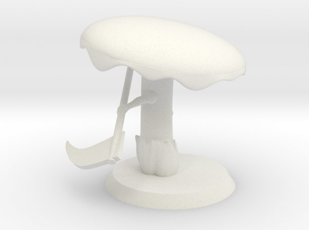 Death Cap Updated (with base) in White Natural Versatile Plastic