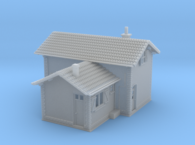 French Crossing Guard House Z scale in Tan Fine Detail Plastic