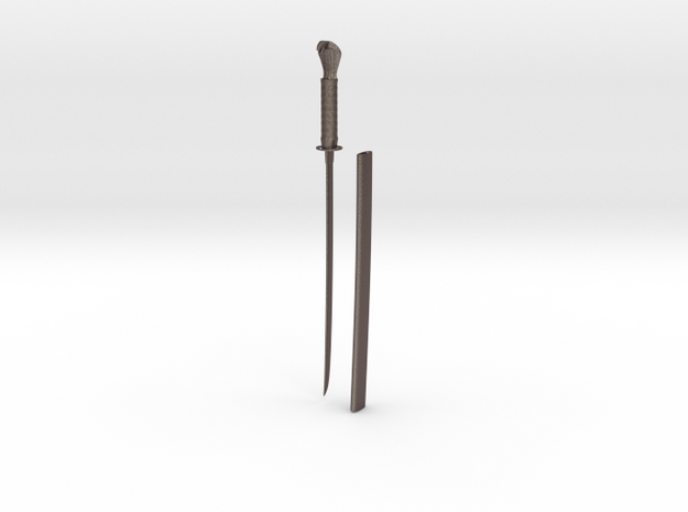 Snake Long Sword in Polished Bronzed Silver Steel