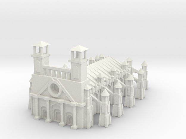 Gothic Style Cathedral in White Natural Versatile Plastic