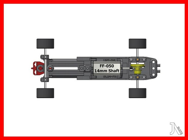 Universal Chassis-28mm Front (INL,Slim,Flgd bush)  in White Natural Versatile Plastic