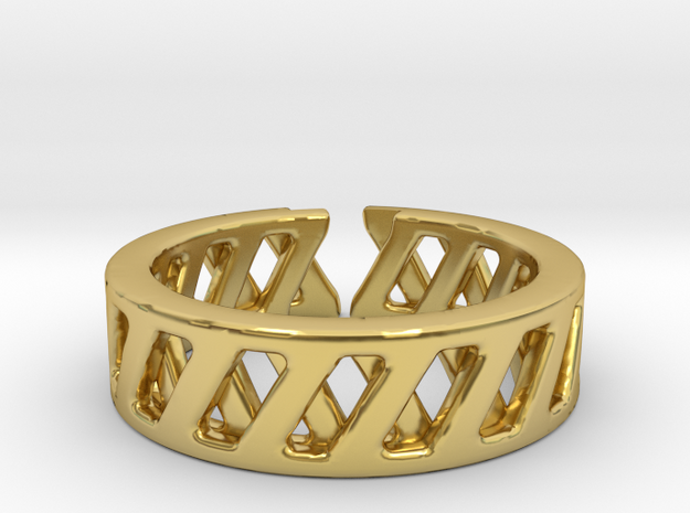 Zig'n Zag [open ring] in Polished Brass