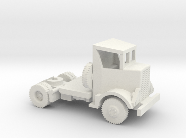 1/87 Scale Autocar Tractor in White Natural Versatile Plastic