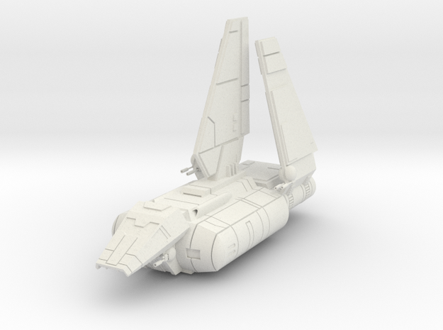 Sentinel Class Imperial Shuttle wings up 2 Sizes in White Natural Versatile Plastic: 1:128