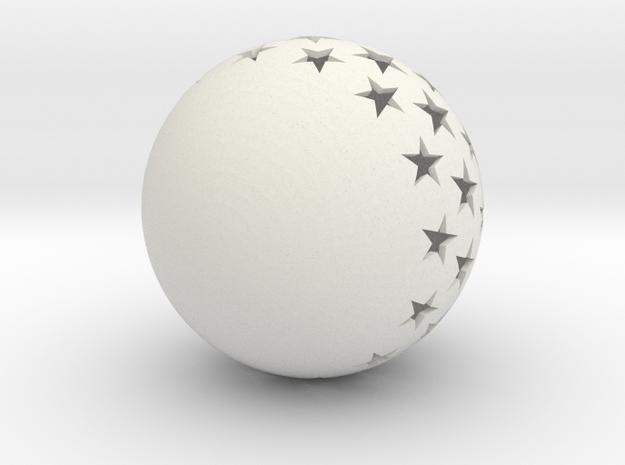 Christmasball with stars in White Natural Versatile Plastic