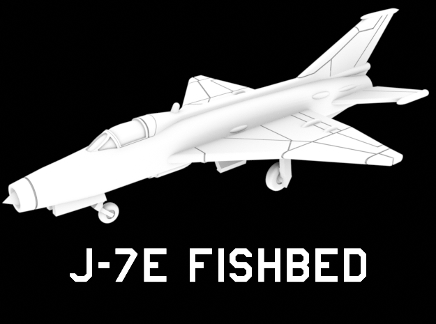 J-7E Fishbed (Clean) in White Natural Versatile Plastic: 1:200