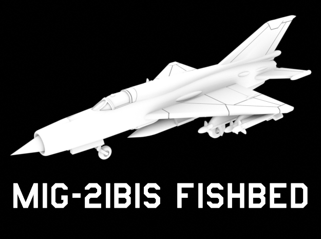 MiG-21bis Fishbed (Loaded) in White Natural Versatile Plastic: 1:200