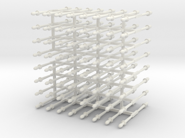  64 belaying pins in 1:48 scale in White Natural Versatile Plastic