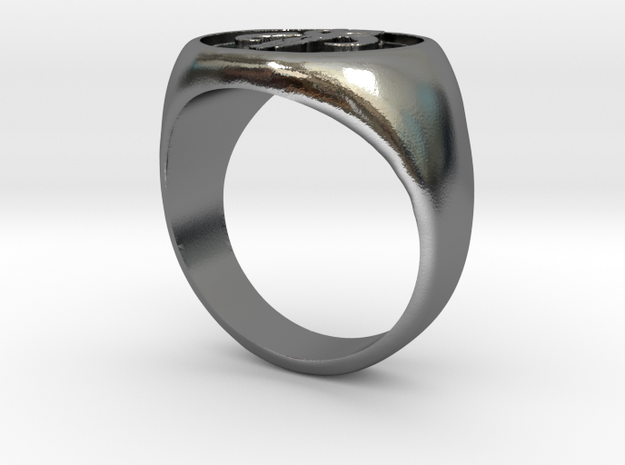 Mandalorian Crest ring in Polished Silver: 10 / 61.5