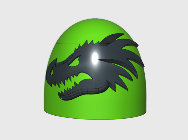 10x Dragon Head - G:5a Shoulder Pads in Tan Fine Detail Plastic