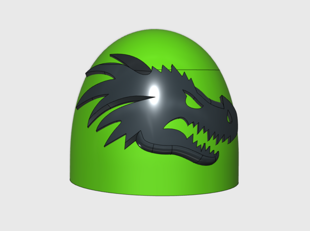 10x Dragon Head - G:5a Right Shoulders in Tan Fine Detail Plastic