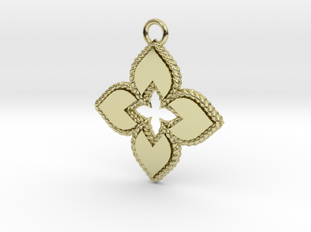 In the Style of Roberto Coin Clover Pendant in 18k Gold Plated Brass