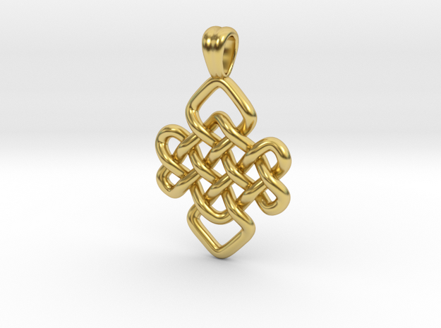 Flat knot [pendant] in Polished Brass