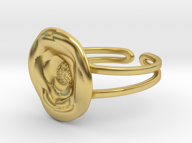 Flower [open ring] in Polished Brass