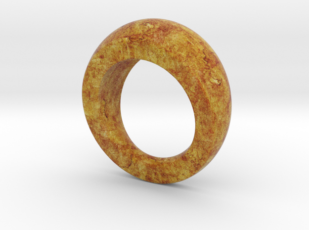 Chunky Round Wood Grain Ring (US size 7) in Full Color Sandstone