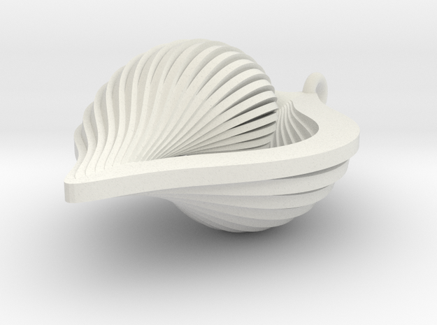 Shell Ornament 2 in White Natural Versatile Plastic