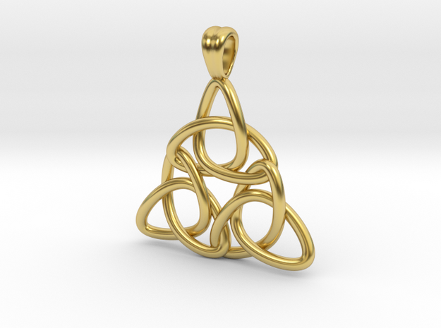 Tri-knot [pendant] in Polished Brass