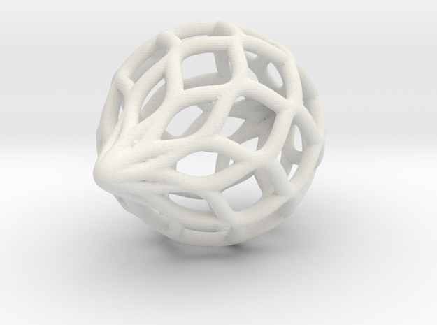 Netted Ornament in White Natural Versatile Plastic