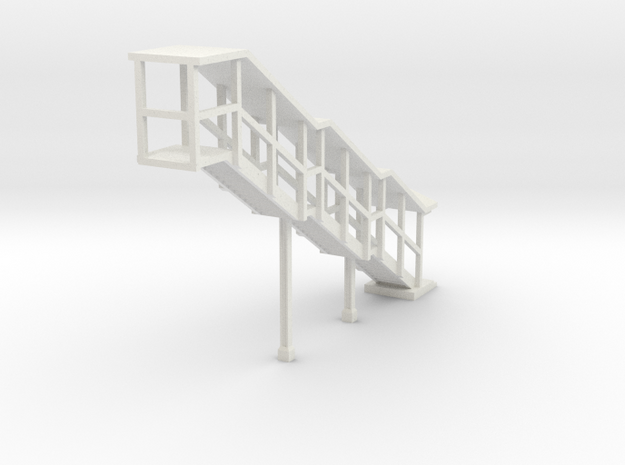 NYC Subway EL Staircase Left Z scale in White Natural Versatile Plastic