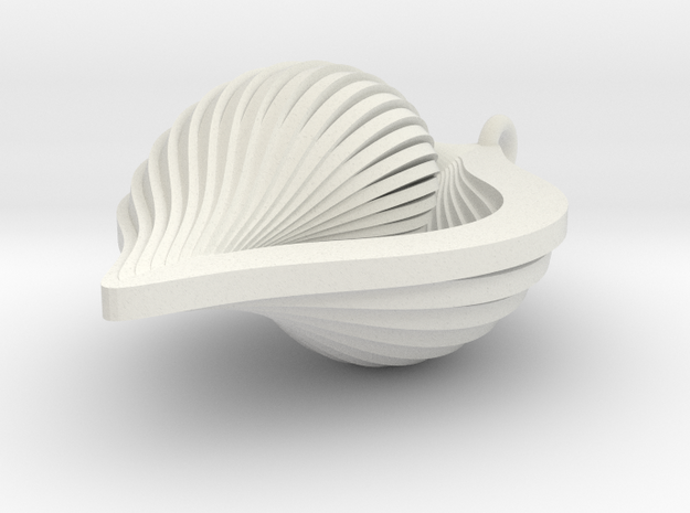 Shell Ornament 2 (revised) in White Natural Versatile Plastic