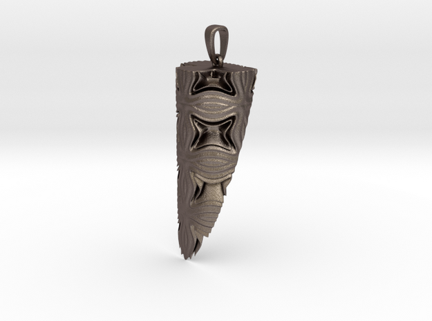 pendentif cartouch in Polished Bronzed-Silver Steel