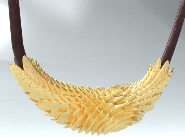 Pendant-fractal in Polished Gold Steel