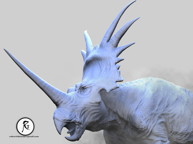 Styracosaurus in White Natural Versatile Plastic