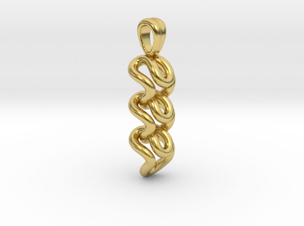 Strange knit [pendant] in Polished Brass