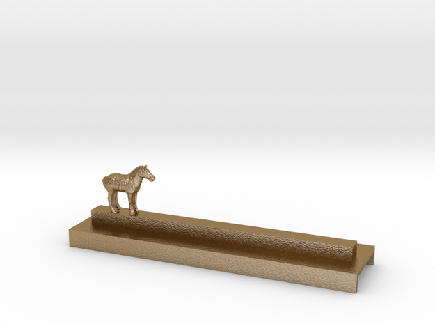 Porte Couteau Cheval Xian in Polished Gold Steel