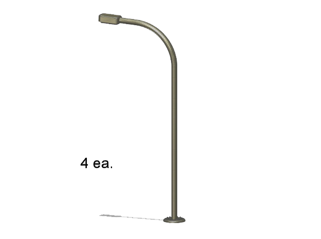 Street Lights 1-64 Scale in White Natural Versatile Plastic: 1:64 - S