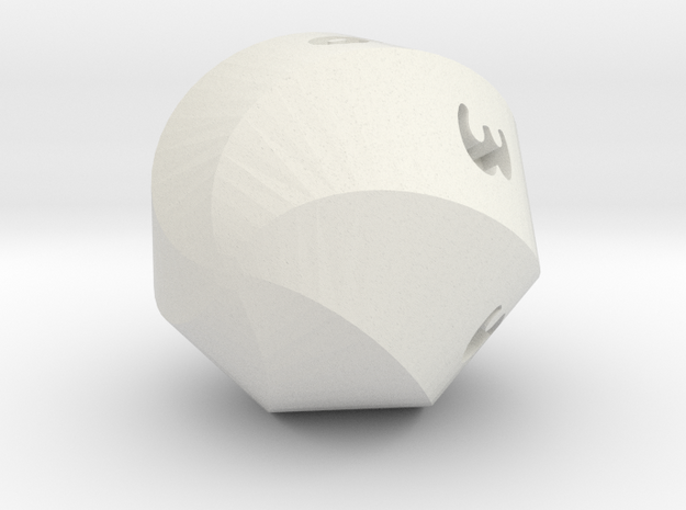 6-sided Oddball Die in White Natural Versatile Plastic
