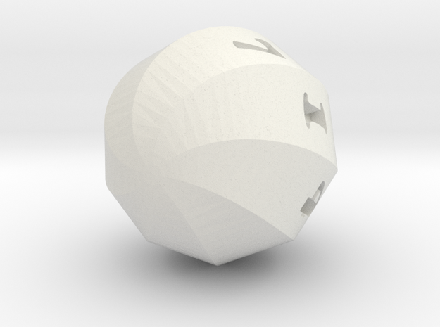 8-Sided Oddball Die in White Natural Versatile Plastic